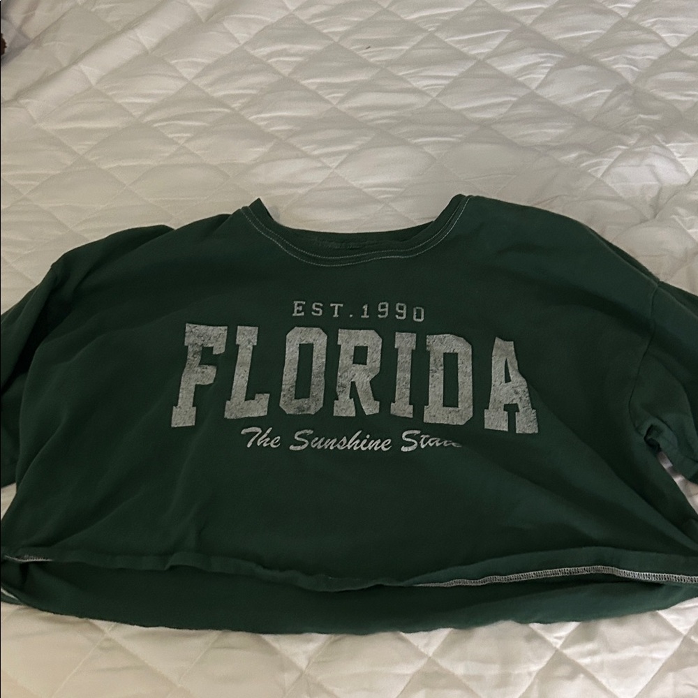 Tilly's Green Florida Crop Top